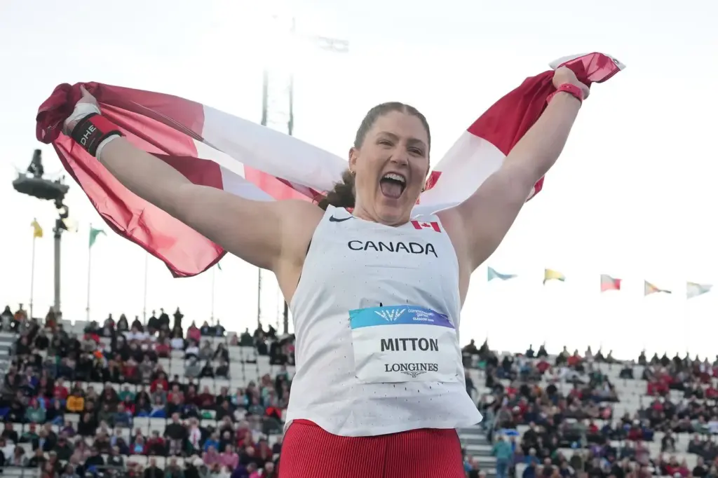 Canada's Sarah Mitton repeats as shot put champion at Commonwealth Games