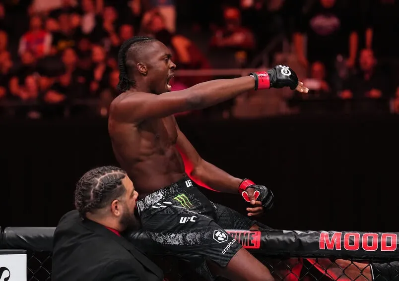 Jalin Turner reacts after his victory over Bobby Green in a lightweight fight during the UFC Fight Night event at Moody Center on December 02, 2023 in Austin, Texas. (Photo by Josh Hedges/Zuffa LLC via Getty Images)