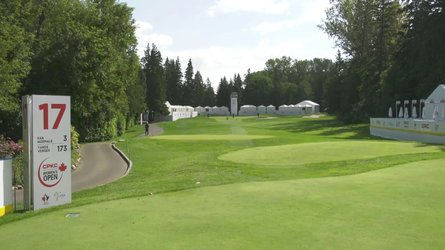 CPKC Canadian Women's OpenThe 17th hole at Edmonton's Royal Mayfair Golf Club on Aug. 17, 2026, ahead of the four-day CPKC Canadian Women's Open. (Jeremy Thompson/CTV News Edmonton)
